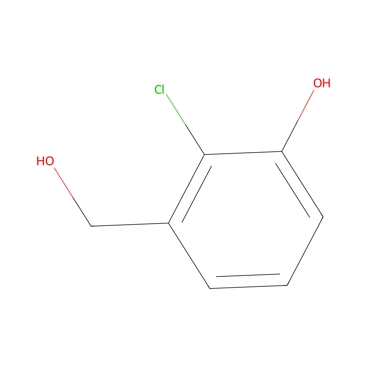 2-Chloro-3-(hydroxymethyl)phenol molecular structure, CAS 277331-17-6