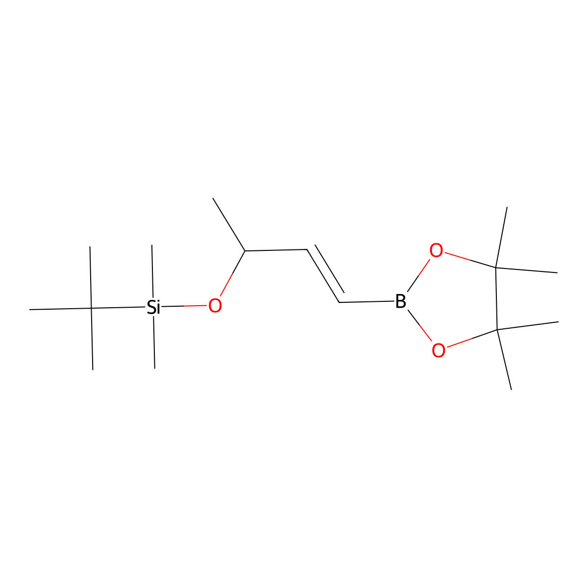 (E)-tert-Butyldimethyl((4-(4,4,5,5-tetramethyl-1,3,2-dioxaborolan-2-yl)but-3-en-2-yl)oxy)silane molecular structure, CAS 277331-68-7