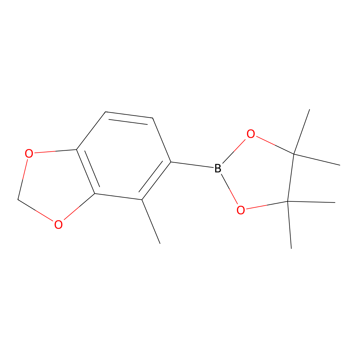 4,4,5,5-Tetramethyl-2-(4-methyl-1,3-dioxaindan-5-yl)-1,3,2-dioxaborolane molecular structure, CAS 2773321-88-1