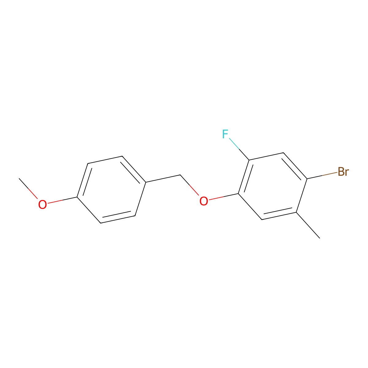 1-Bromo-5-fluoro-4-((4-methoxybenzyl)oxy)-2-methylbenzene molecular structure, CAS 2773322-40-8