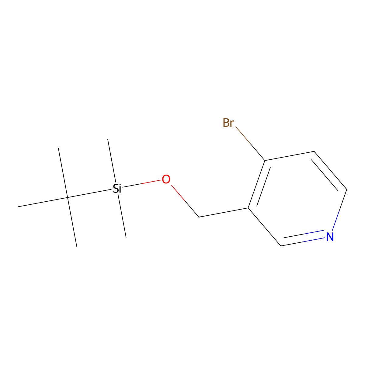 4-Bromo-3-{[(tert-butyldimethylsilyl)oxy]methyl}pyridine molecular structure, CAS 2773323-04-7