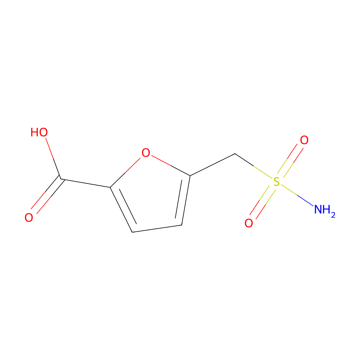 5-(Sulfamoylmethyl)furan-2-carboxylic acid molecular structure, CAS 2773493-65-3