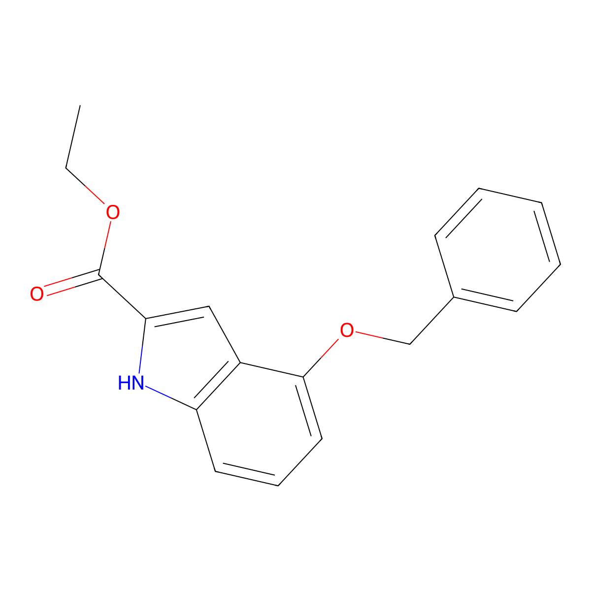 Ethyl 4-(phenylmethoxy)-1H-indole-2-carboxylate molecular structure, CAS 27737-55-9