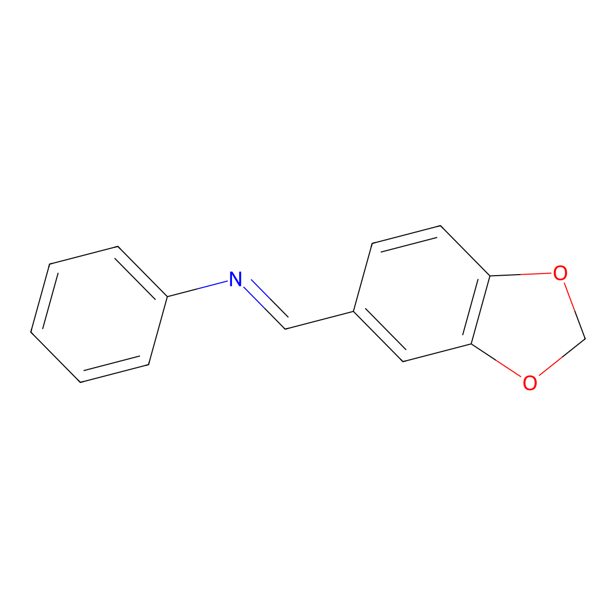 3,4-Methylenedioxybenzylidene aniline molecular structure, CAS 27738-39-2