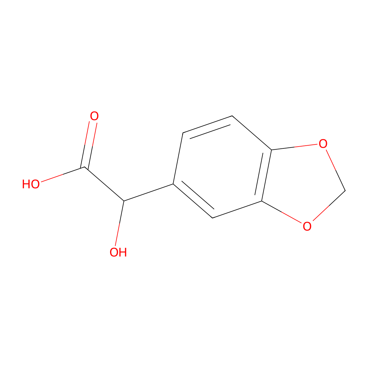 3',4'-Methylenedioxymandelic acid molecular structure, CAS 27738-46-1