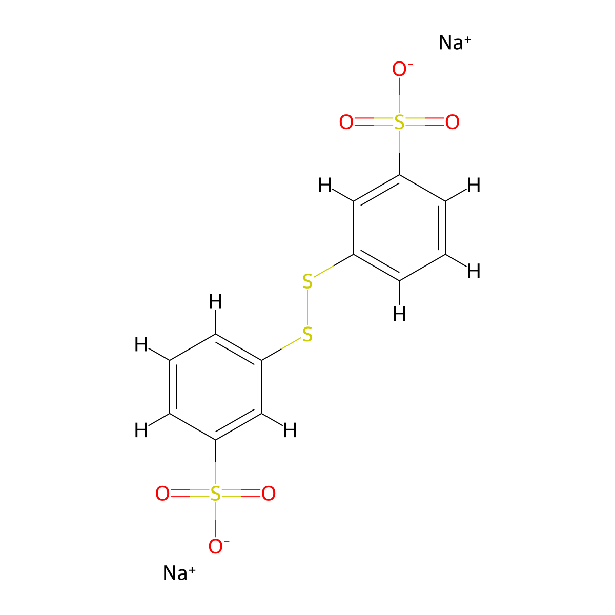 Disodium 3,3'-dithiobis(benzenesulphonate) molecular structure, CAS 27738-87-0
