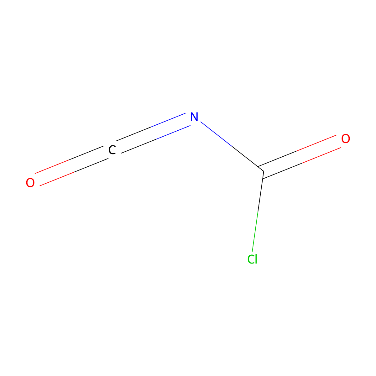 Isocyanatocarbonyl chloride molecular structure, CAS 27738-96-1