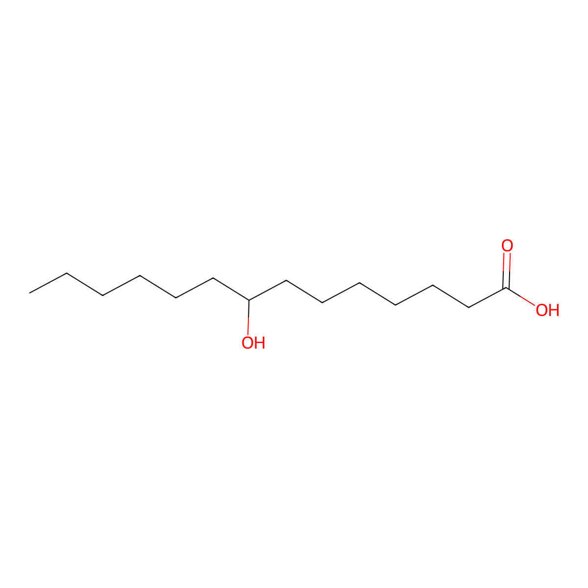 8-Hydroxymyristic acid molecular structure, CAS 27740-65-4