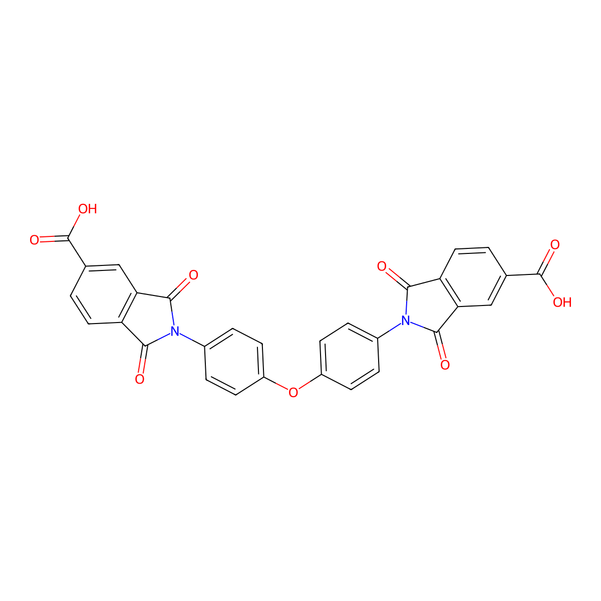 Oxy-bis-N(p-phenylene)-4'-(carboxy)phtalimide molecular structure, CAS 27744-81-6