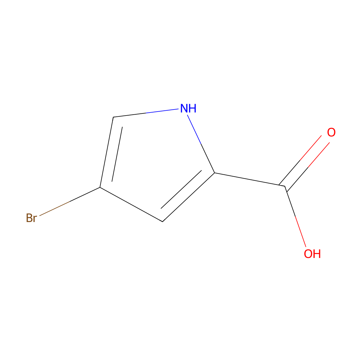 4-bromo-1H-pyrrole-2-carboxylic acid molecular structure, CAS 27746-02-7