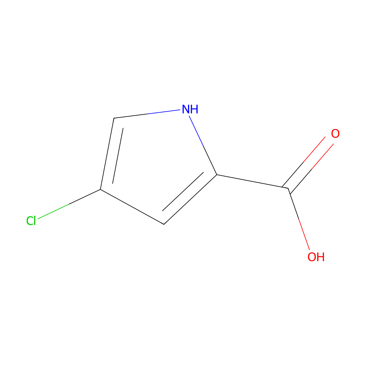 4-chloro-1H-pyrrole-2-carboxylic acid molecular structure, CAS 27746-03-8