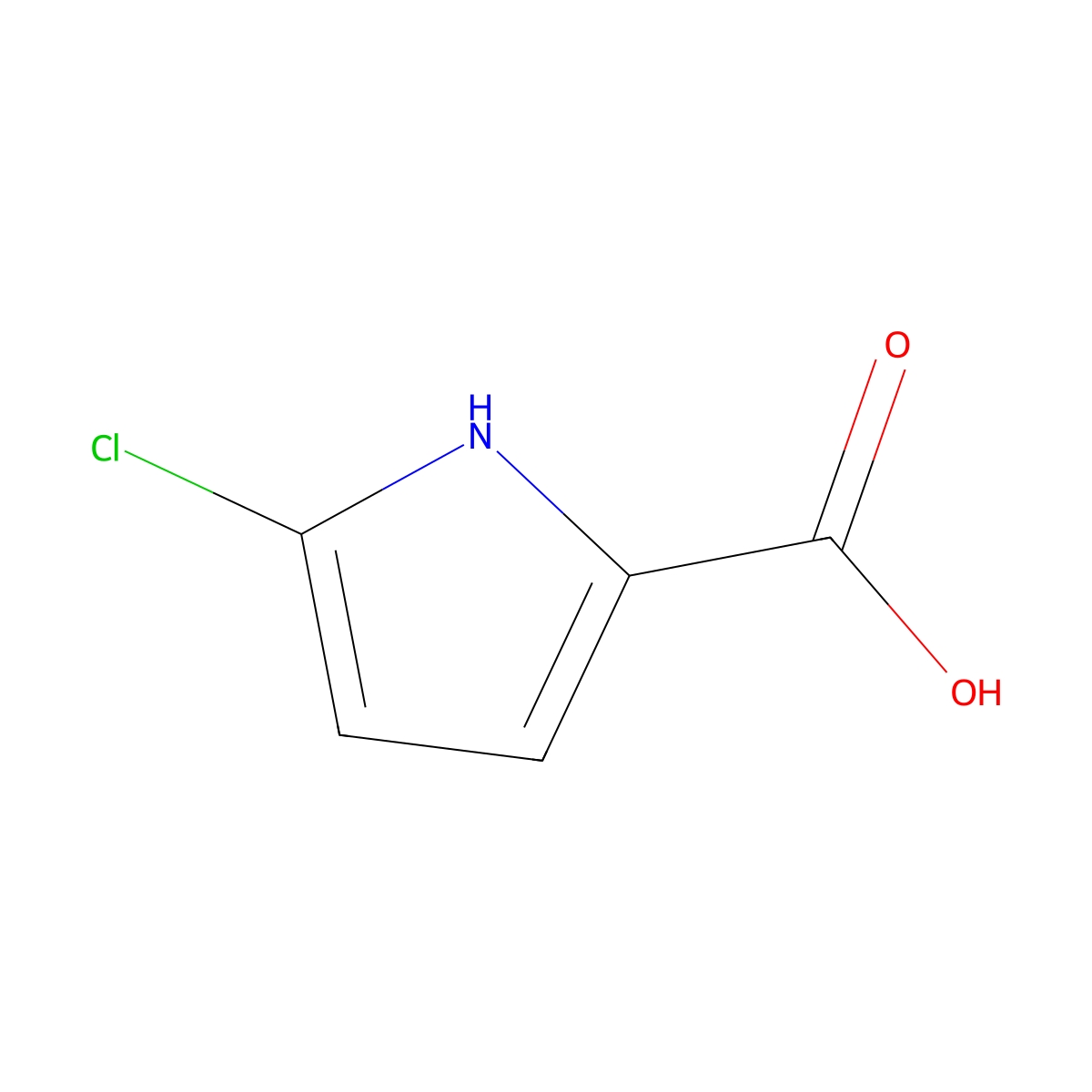 5-chloro-1H-pyrrole-2-carboxylic acid molecular structure, CAS 27746-04-9
