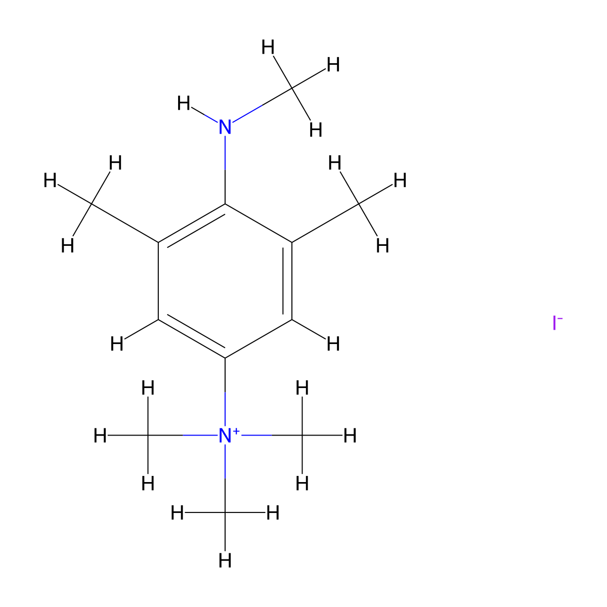 [3,5-Dimethyl-4-(methylamino)phenyl]-trimethylazanium iodide molecular structure, CAS 27746-15-2