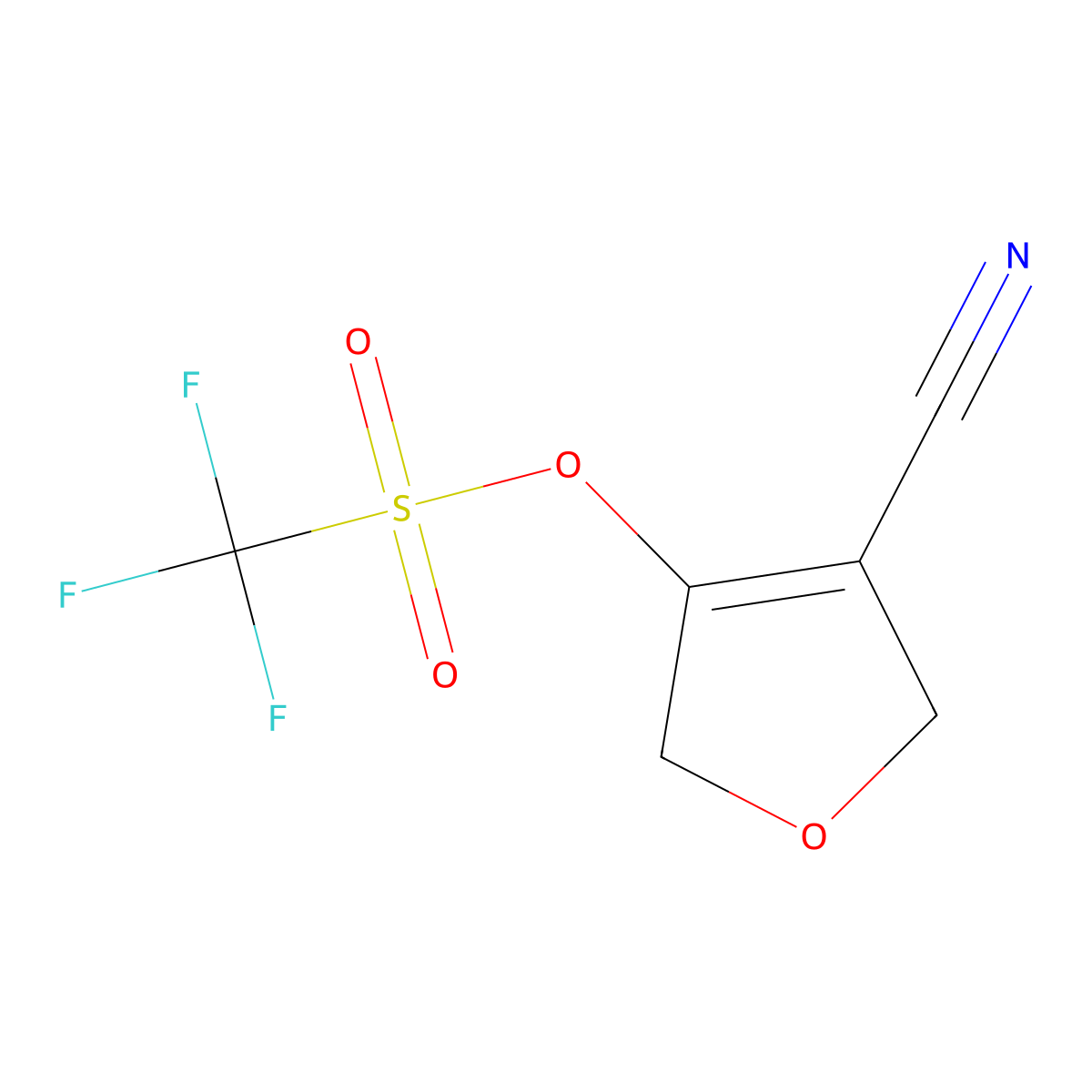 (4-Cyano-2,5-dihydrofuran-3-yl) trifluoromethanesulfonate molecular structure, CAS 2774613-61-3