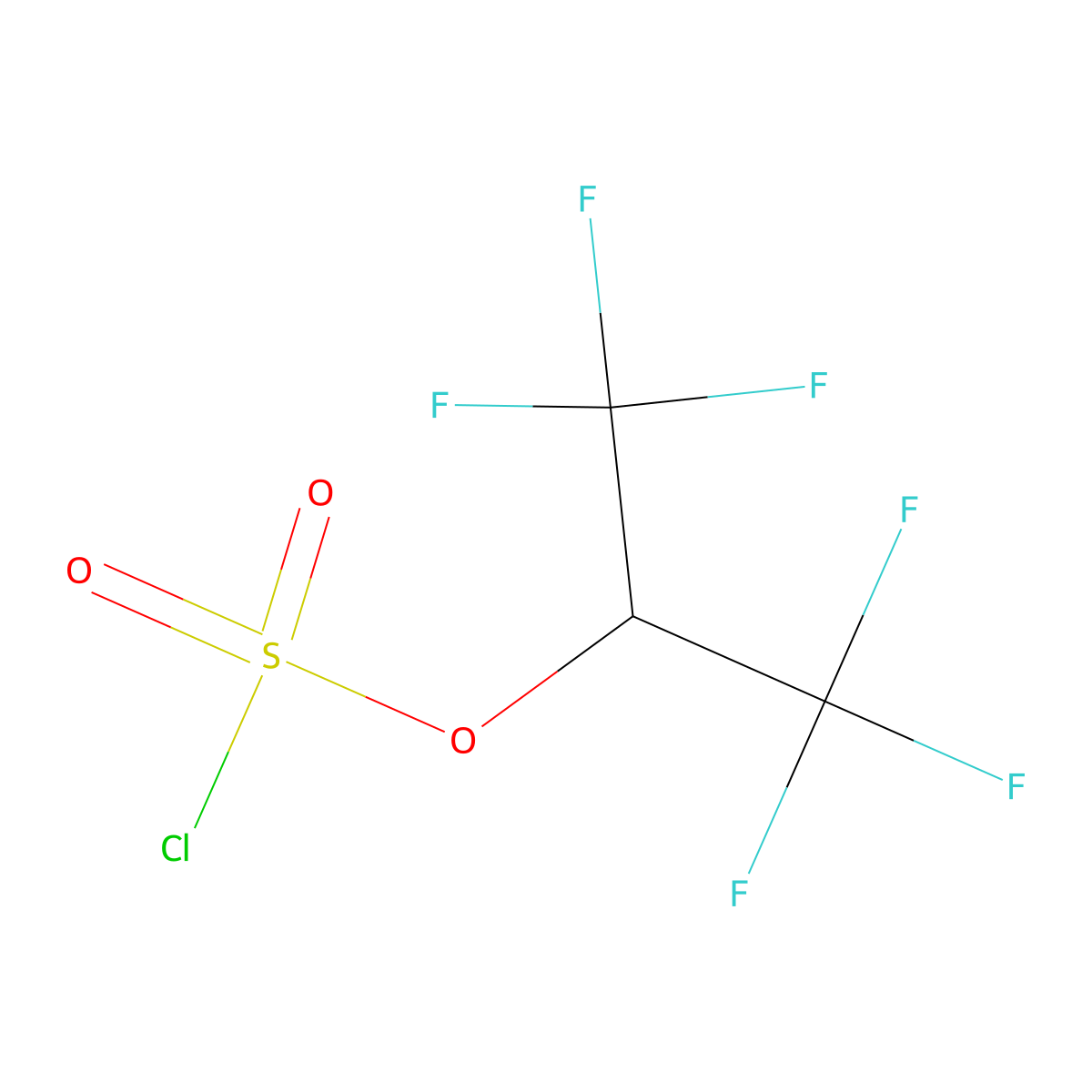 1,1,1,3,3,3-Hexafluoropropan-2-yl sulfurochloridate molecular structure, CAS 27747-01-9