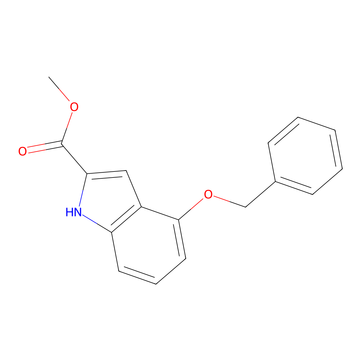 methyl 4-(benzyloxy)-1H-indole-2-carboxylate molecular structure, CAS 27748-09-0