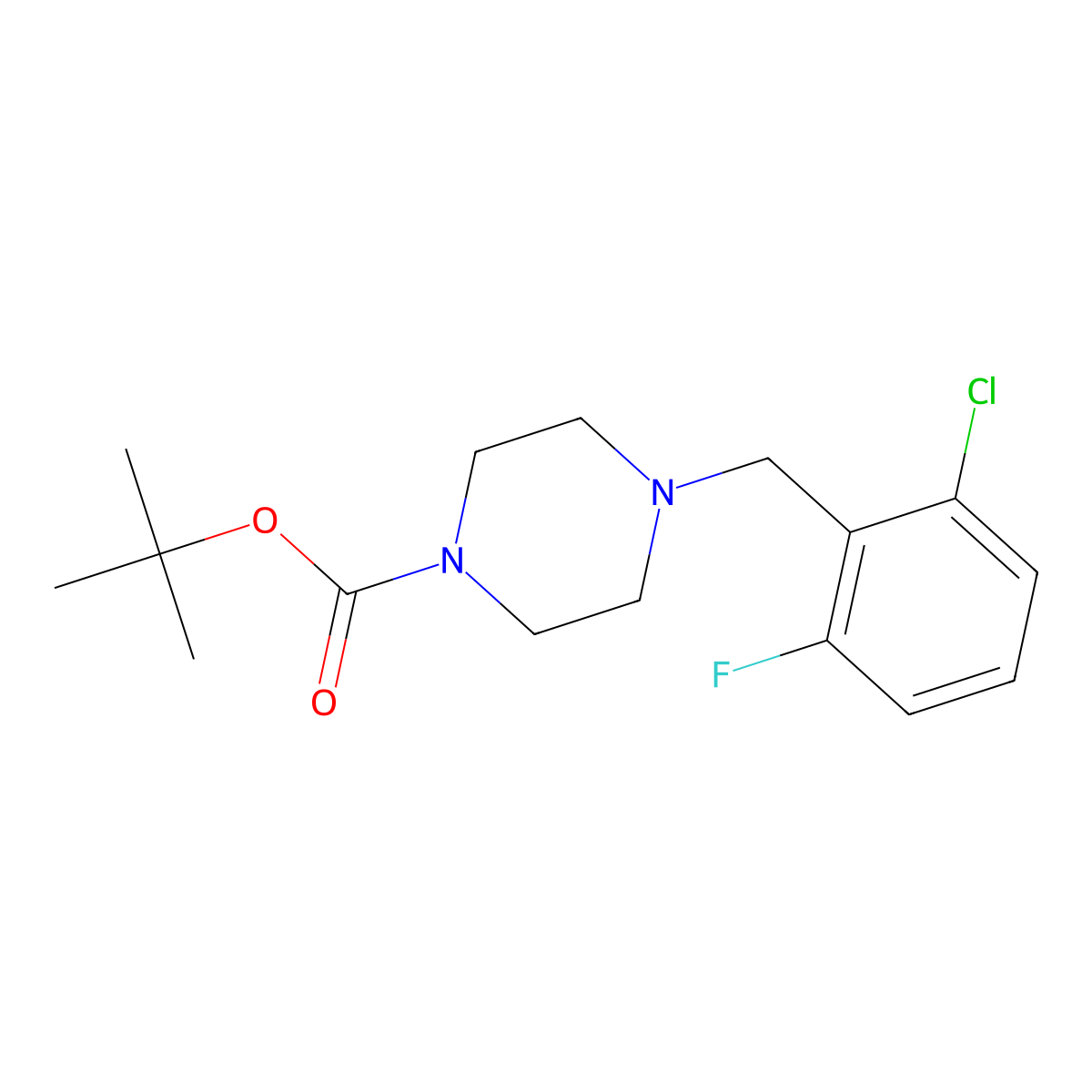 tert-Butyl 4-(2-chloro-6-fluorobenzyl)piperazine-1-carboxylate molecular structure, CAS 2774973-42-9