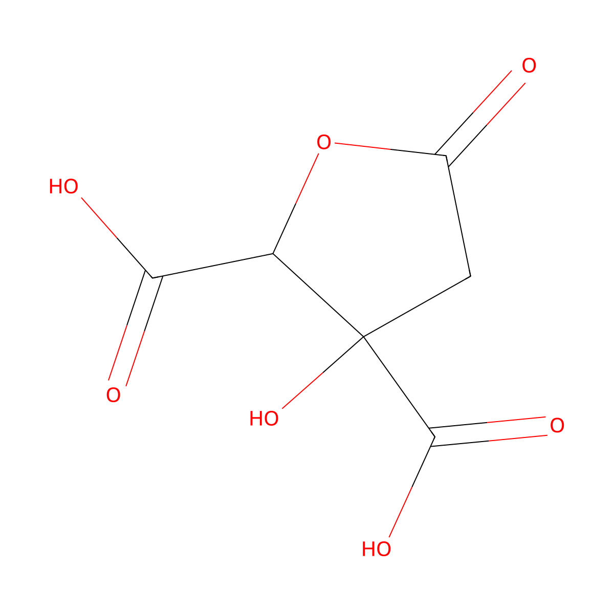Hydroxycitric acid lactone molecular structure, CAS 27750-13-6