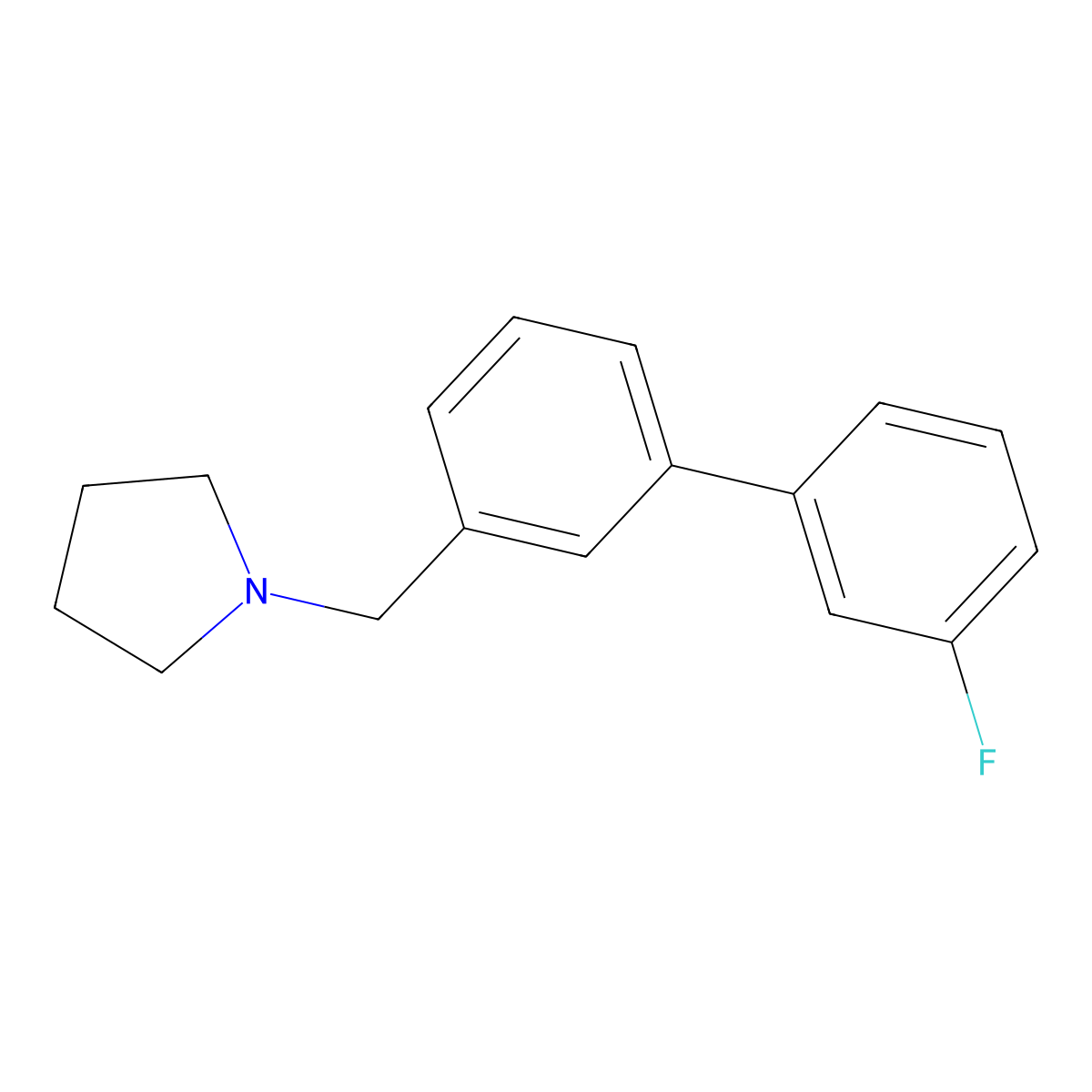 1-[(3'-Fluoro[1,1'-biphenyl]-3-yl)methyl]pyrrolidine molecular structure, CAS 2775015-17-1