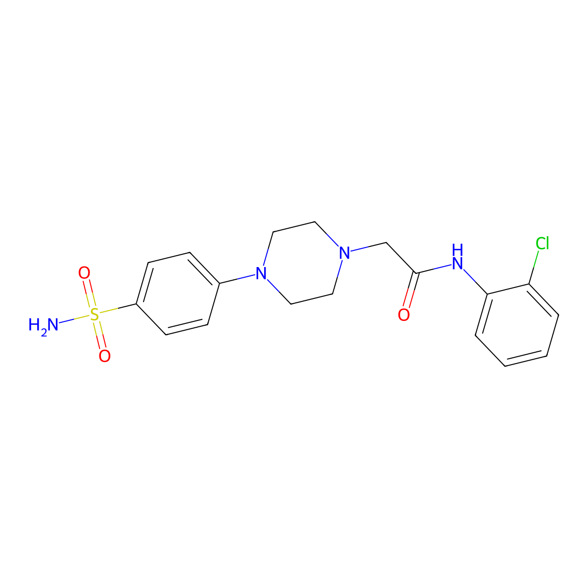N-(2-chlorophenyl)-2-[4-(4-sulfamoylphenyl)piperazin-1-yl]acetamide molecular structure, CAS 2775044-02-3