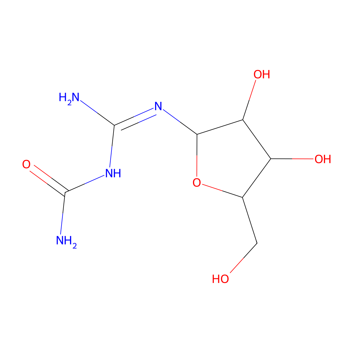 Ribosyl guanylurea molecular structure, CAS 2775292-14-1