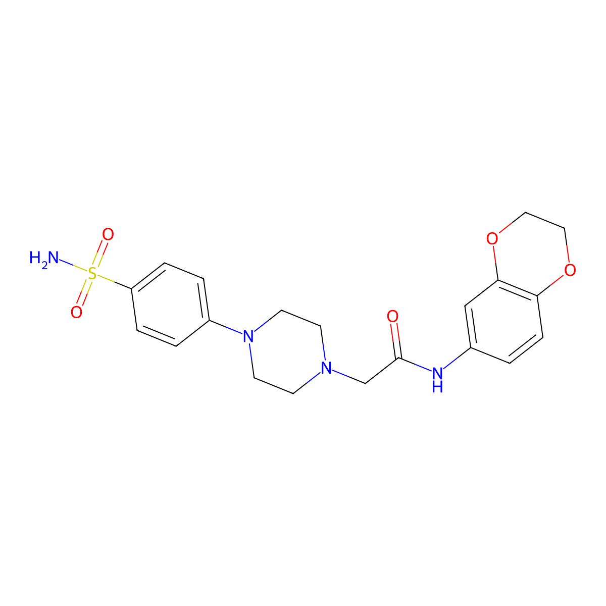 N-(2,3-dihydro-1,4-benzodioxin-6-yl)-2-[4-(4-sulfamoylphenyl)piperazin-1-yl]acetamide molecular structure, CAS 2775319-94-1