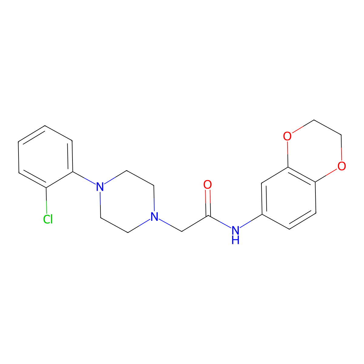 2-[4-(2-chlorophenyl)piperazin-1-yl]-N-(2,3-dihydro-1,4-benzodioxin-6-yl)acetamide molecular structure, CAS 2775362-50-8