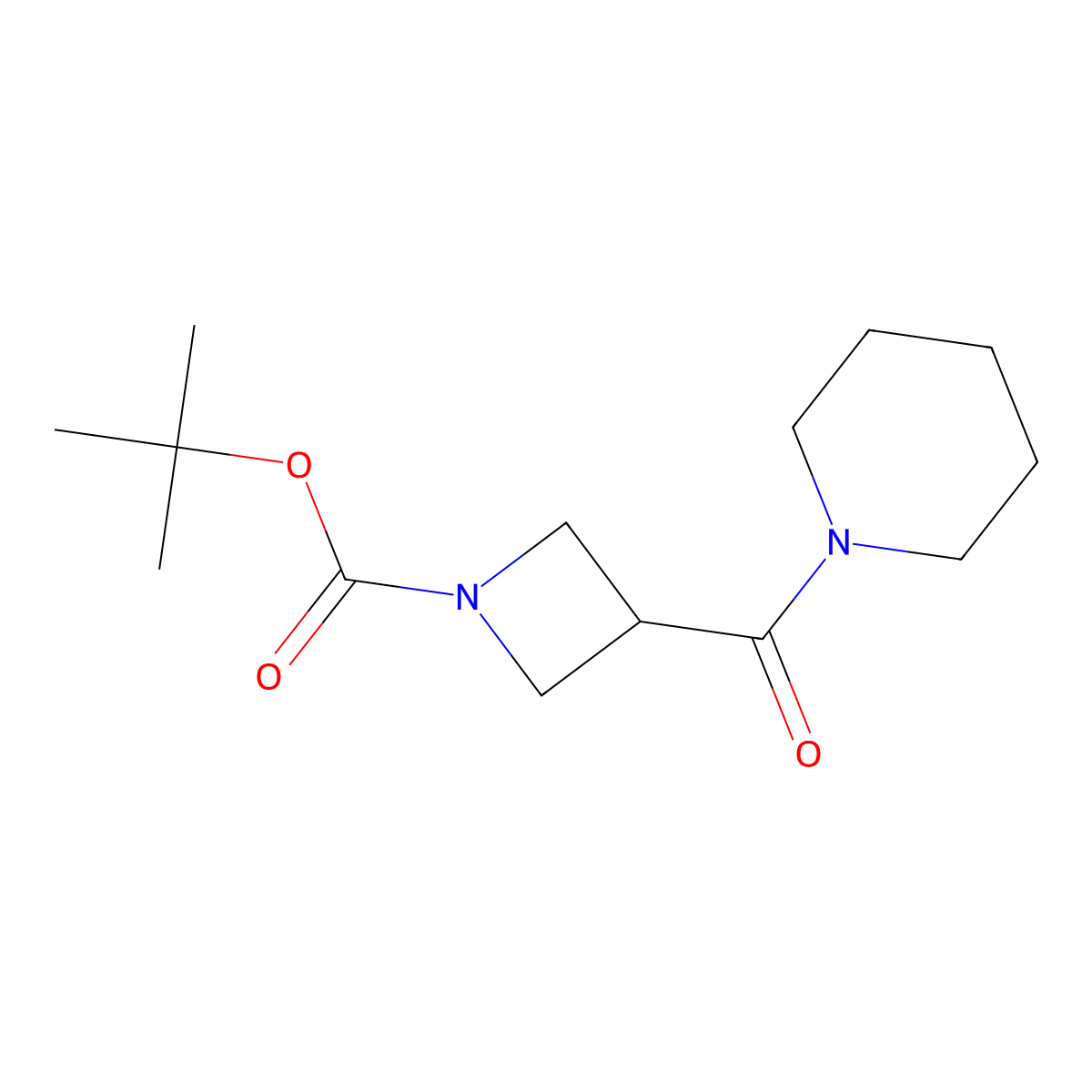 Tert-butyl 3-(piperidine-1-carbonyl)azetidine-1-carboxylate molecular structure, CAS 2775696-86-9