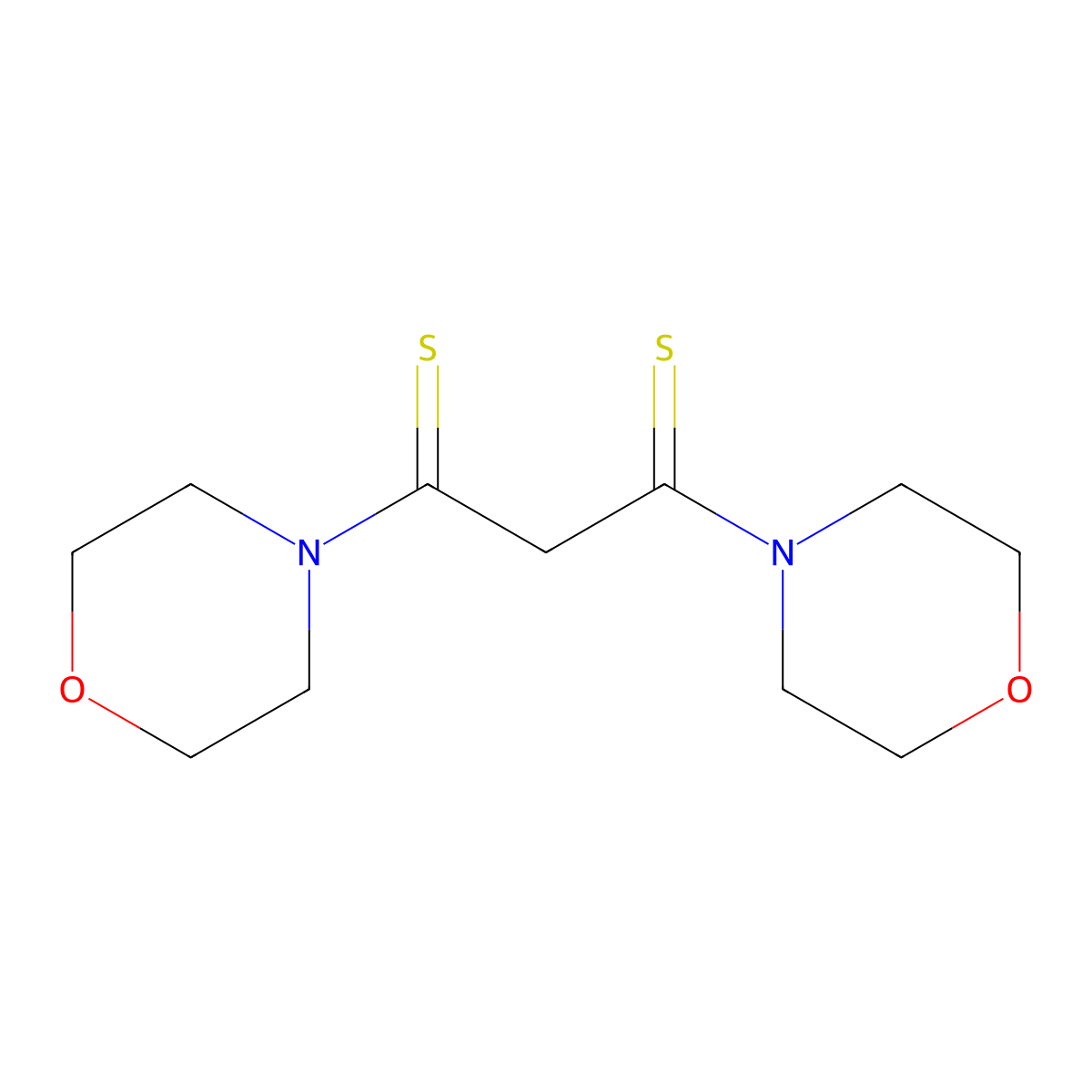 1,3-Propanedithione, 1,3-dimorpholino- molecular structure, CAS 27759-71-3
