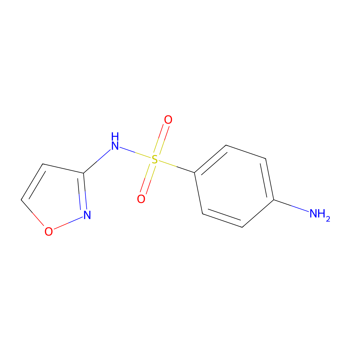 Benzenesulfonamide, 4-amino-N-3-isoxazolyl- molecular structure, CAS 2776-47-8