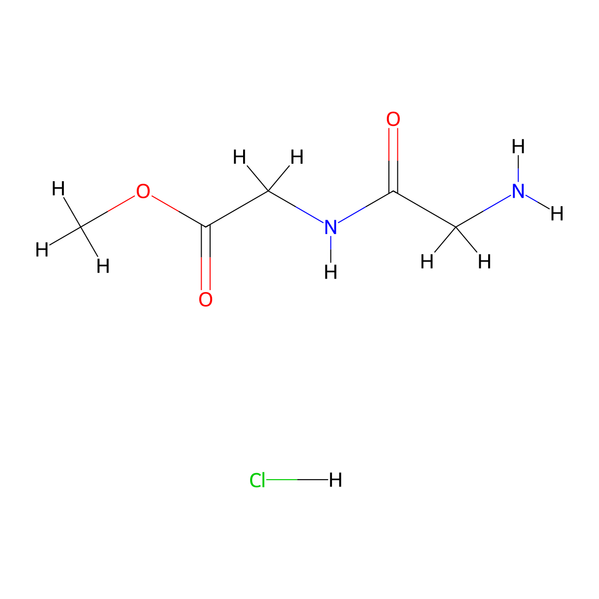Methyl 2-(2-aminoacetamido)acetate hydrochloride molecular structure, CAS 2776-60-5