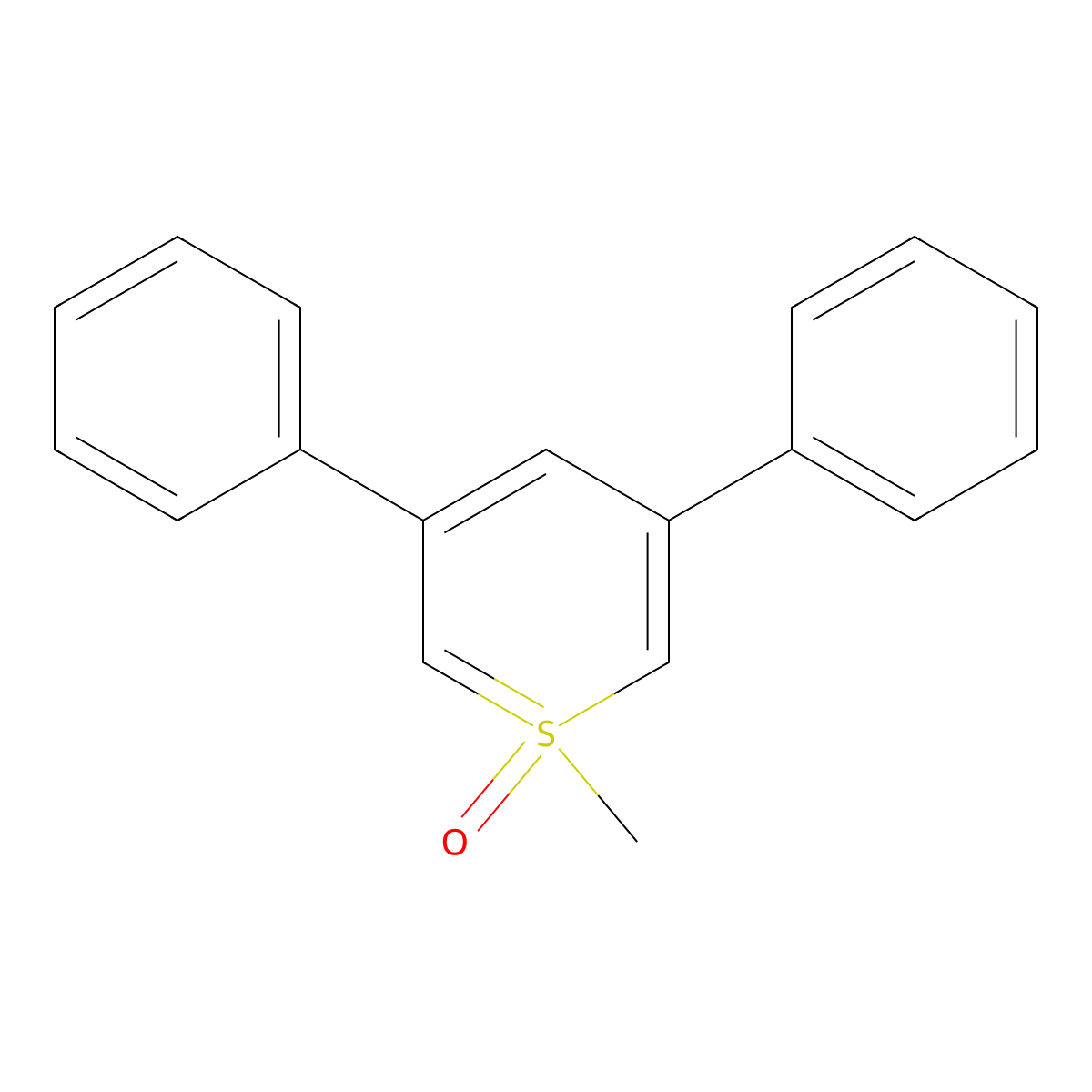 1-Methyl-3,5-diphenylthiopyran 1-oxide molecular structure, CAS 27760-73-2