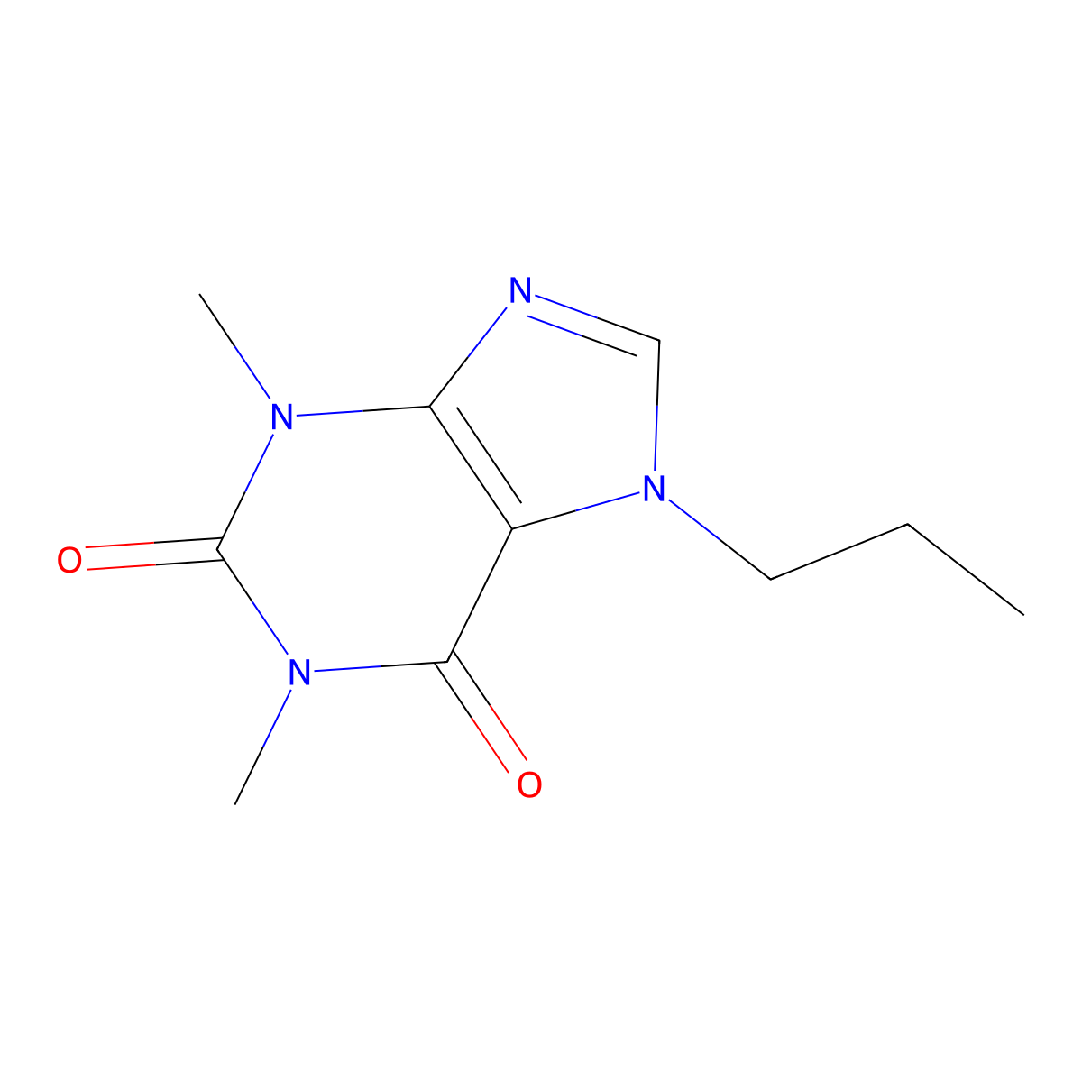 1,3-dimethyl-7-propyl-2,3,6,7-tetrahydro-1H-purine-2,6-dione molecular structure, CAS 27760-74-3