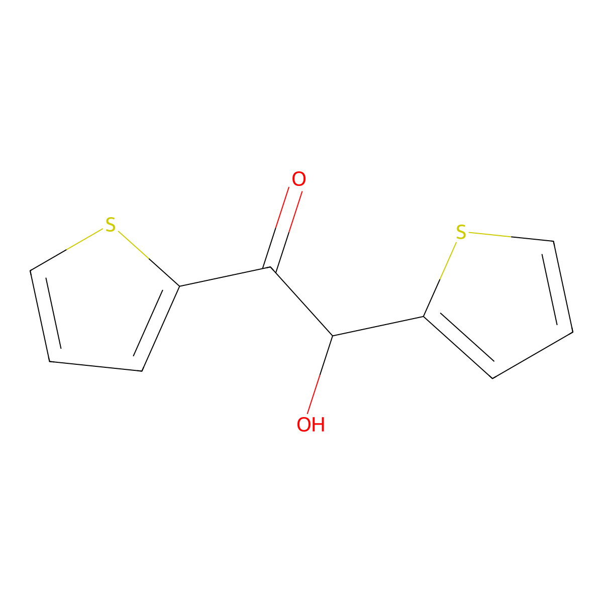 2-Hydroxy-1,2-di(thiophen-2-yl)ethan-1-one molecular structure, CAS 27761-02-0