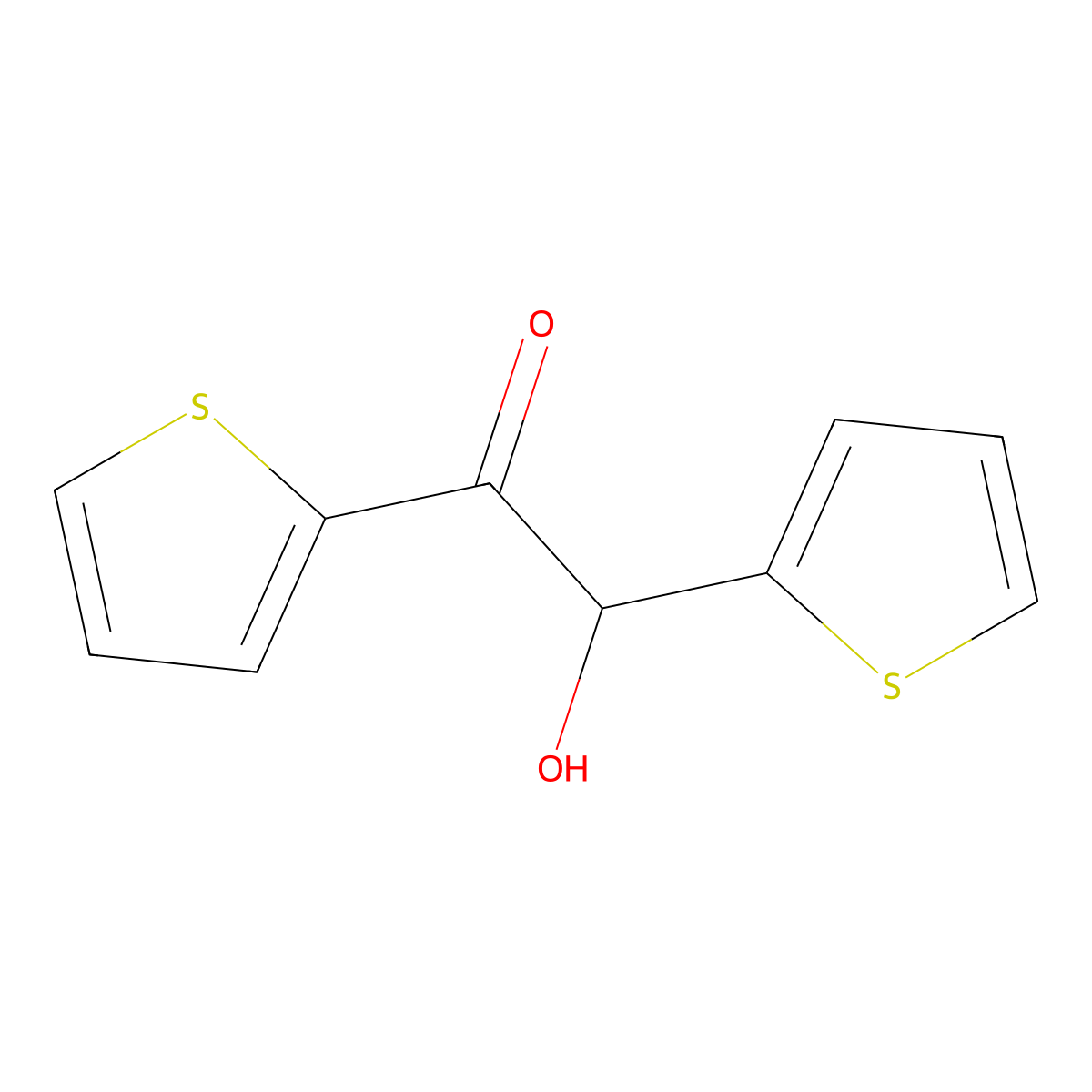 2-Hydroxy-1,2-di(thiophen-2-yl)ethan-1-one molecular structure, CAS 27761-02-0