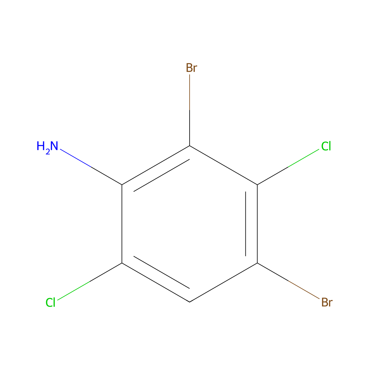2,4-Dibromo-3,6-dichloroaniline molecular structure, CAS 27761-65-5