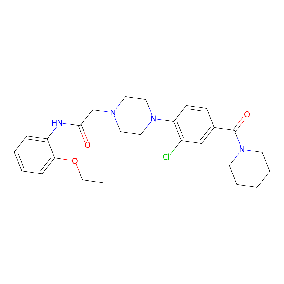 2-[4-[2-chloro-4-(piperidine-1-carbonyl)phenyl]piperazin-1-yl]-N-(2-ethoxyphenyl)acetamide molecular structure, CAS 2776151-36-9