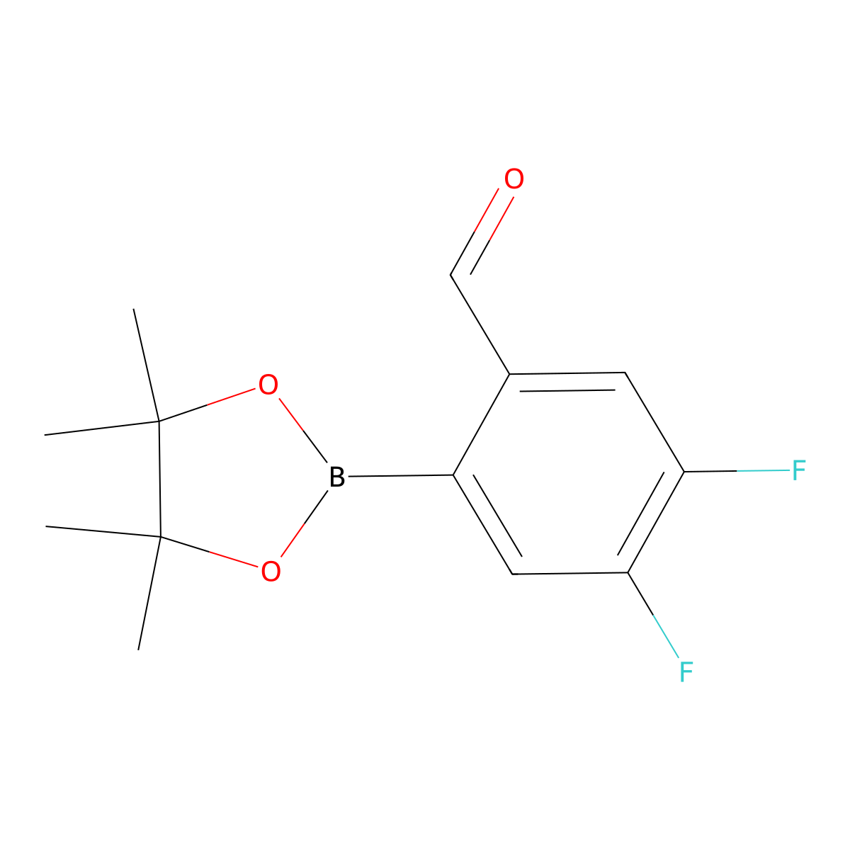 4,5-Difluoro-2-(4,4,5,5-tetramethyl-1,3,2-dioxaborolan-2-yl)benzaldehyde molecular structure, CAS 2776201-91-1