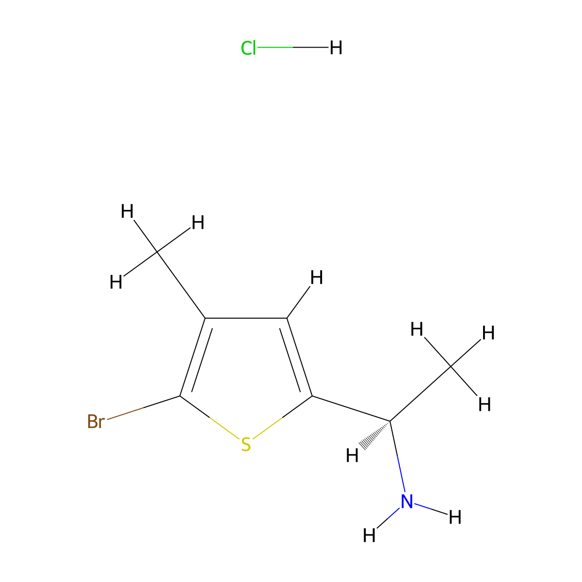 (R)-1-(5-Bromo-4-methylthiophen-2-yl)ethan-1-amine hydrochloride molecular structure, CAS 2776202-03-8