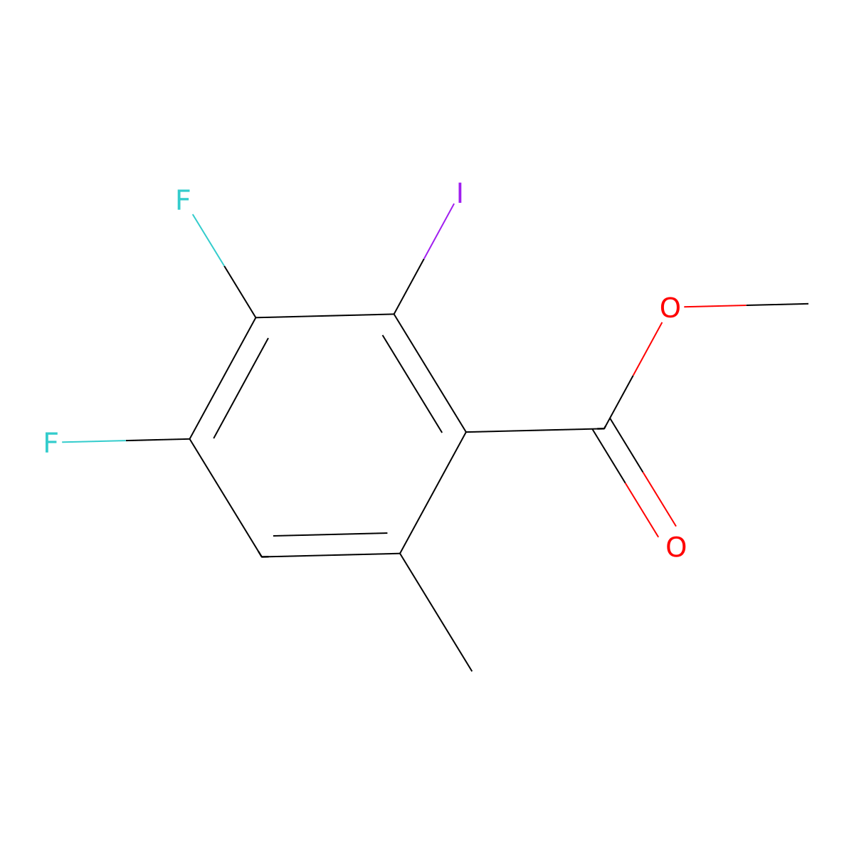 Methyl 3,4-difluoro-2-iodo-6-methylbenzoate molecular structure, CAS 2776965-60-5