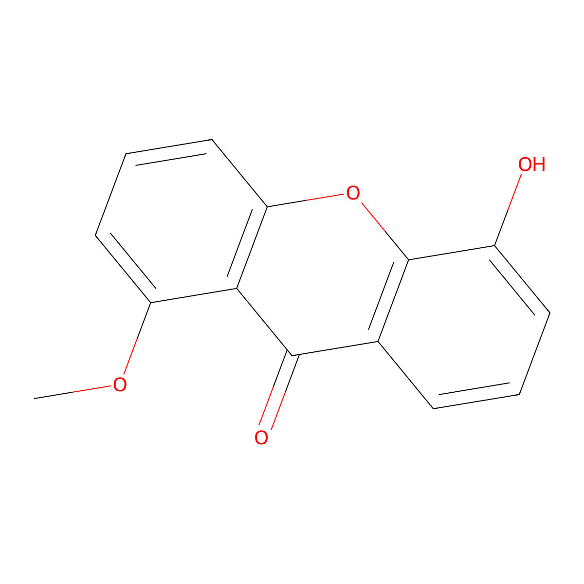 5-Hydroxy-1-methoxyxanthone molecular structure, CAS 27770-13-4