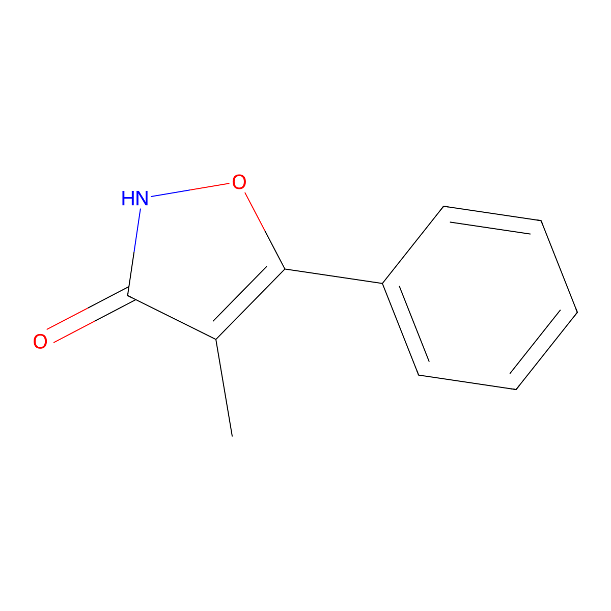 3(2H)-Isoxazolone, 4-methyl-5-phenyl- molecular structure, CAS 27772-80-1