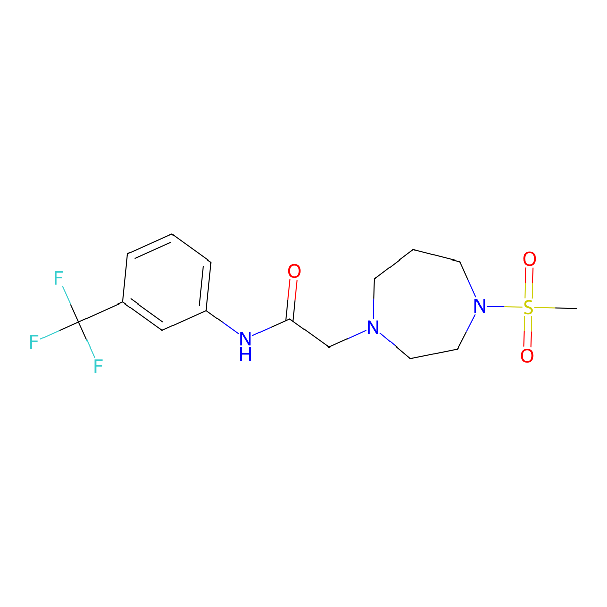 2-(4-methanesulfonyl-1,4-diazepan-1-yl)-N-[3-(trifluoromethyl)phenyl]acetamide molecular structure, CAS 2777325-78-5