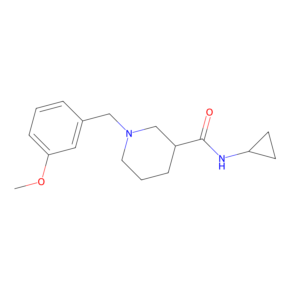 N-cyclopropyl-1-[(3-methoxyphenyl)methyl]piperidine-3-carboxamide molecular structure, CAS 2777366-72-8