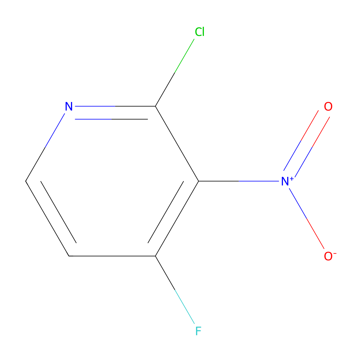 2-Chloro-4-fluoro-3-nitropyridine molecular structure, CAS 277744-88-4
