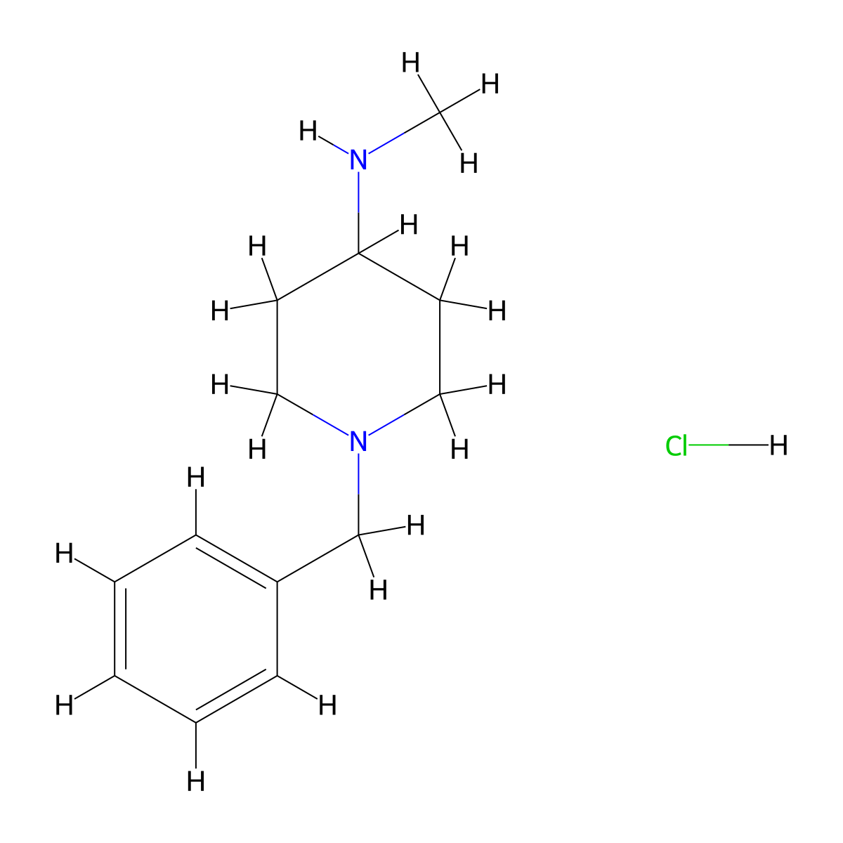 4-(Methylamino)-1-benzylpiperidine monohydrochoride molecular structure, CAS 277745-24-1