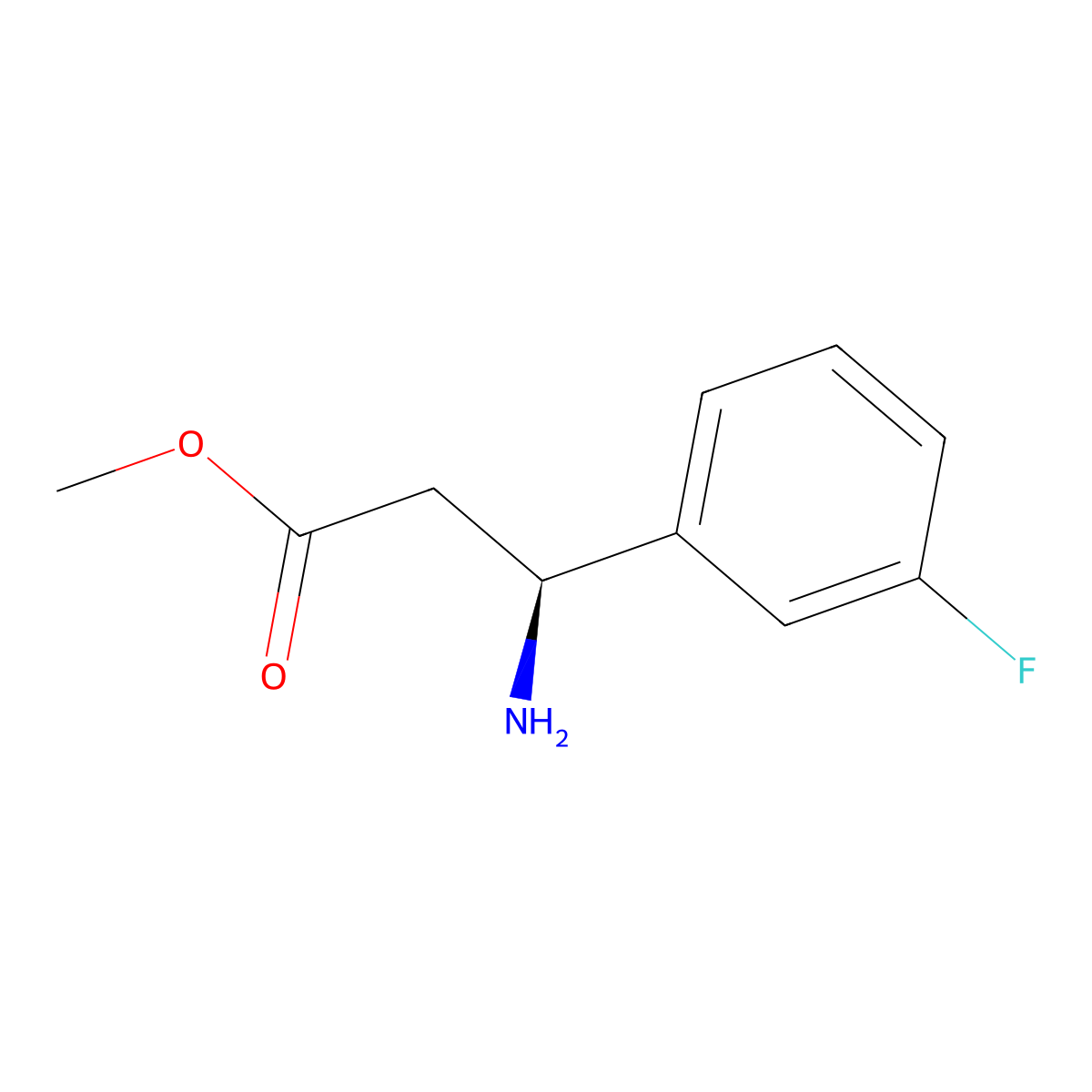methyl (3S)-3-amino-3-(3-fluorophenyl)propanoate molecular structure, CAS 277745-40-1