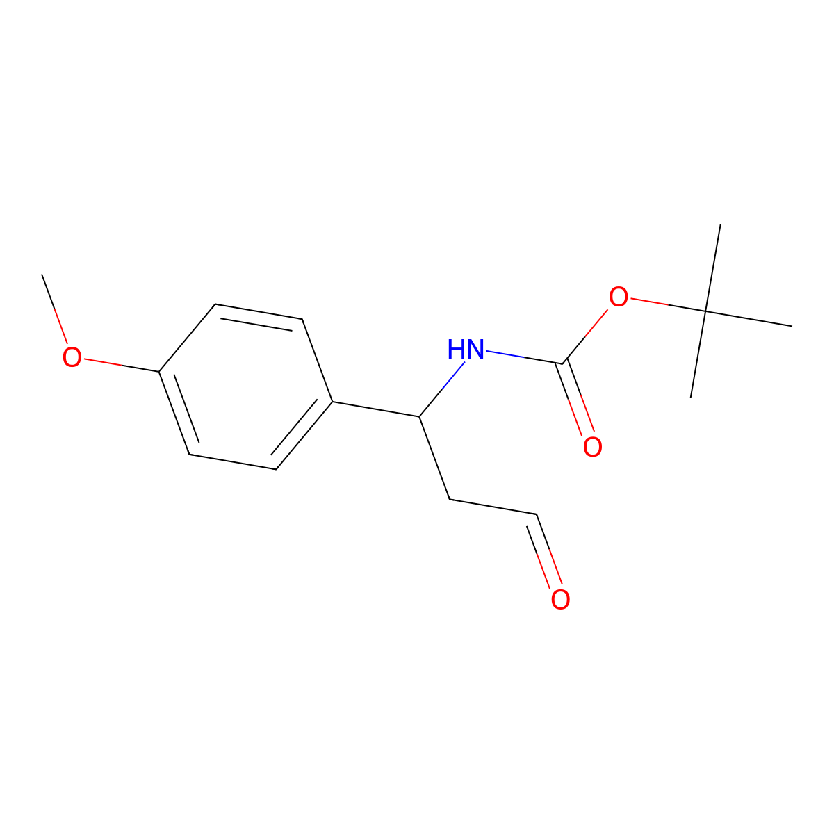 tert-Butyl [1-(4-methoxyphenyl)-3-oxopropyl]carbamate molecular structure, CAS 277745-51-4