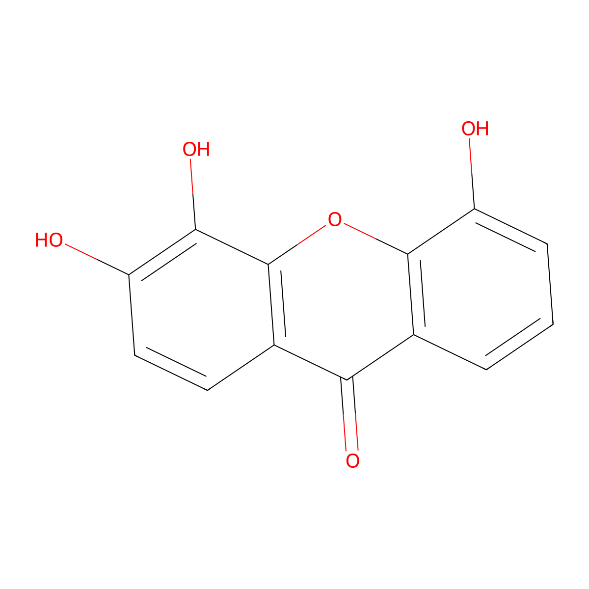 3,4,5-Trihydroxy-9H-xanthen-9-one molecular structure, CAS 277754-48-0