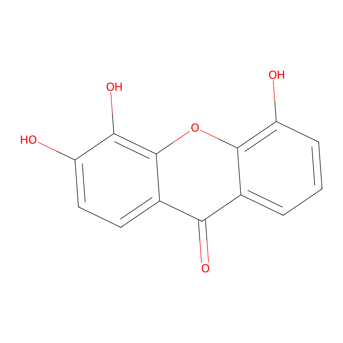 3,4,5-Trihydroxy-9H-xanthen-9-one molecular structure, CAS 277754-48-0